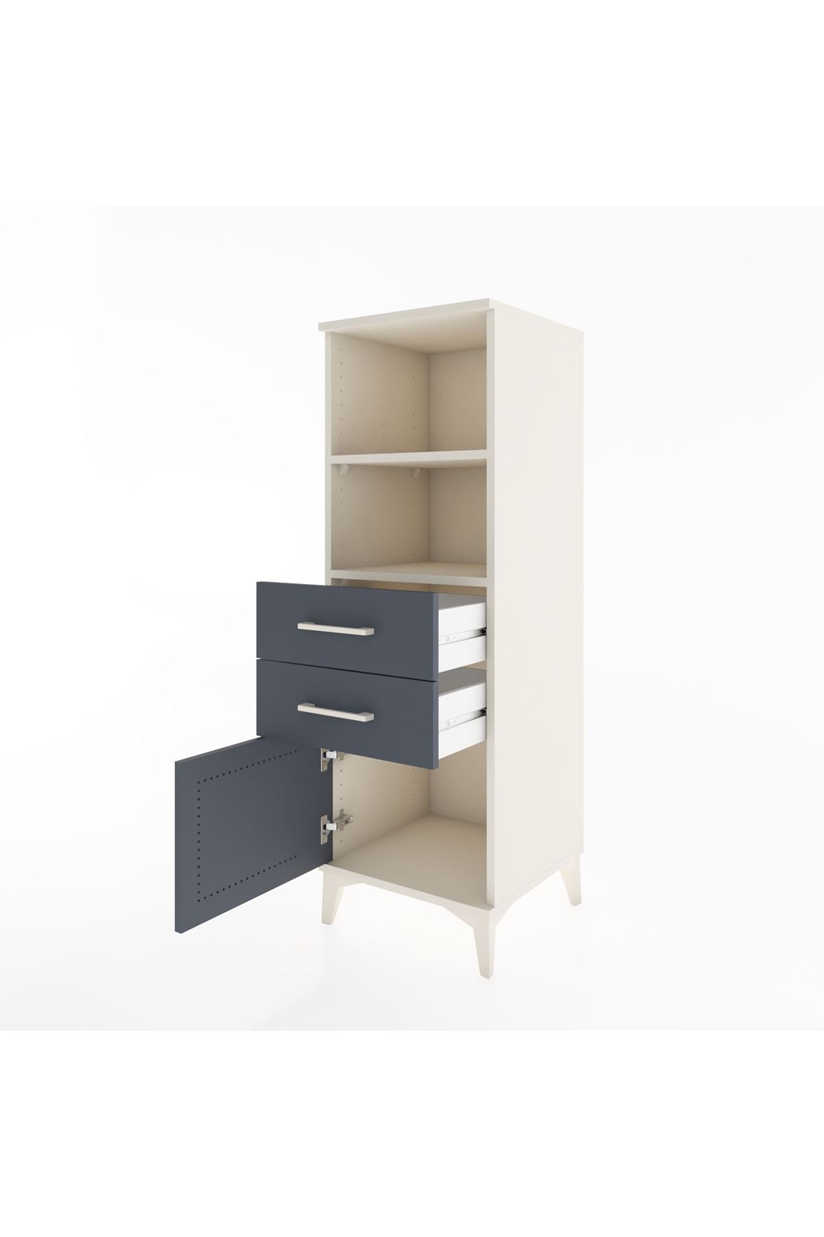 Hyperion Dolap 2 Raflı 2 Çekmeceli Tek Kapaklı 44x44x134 - S49M018V2B