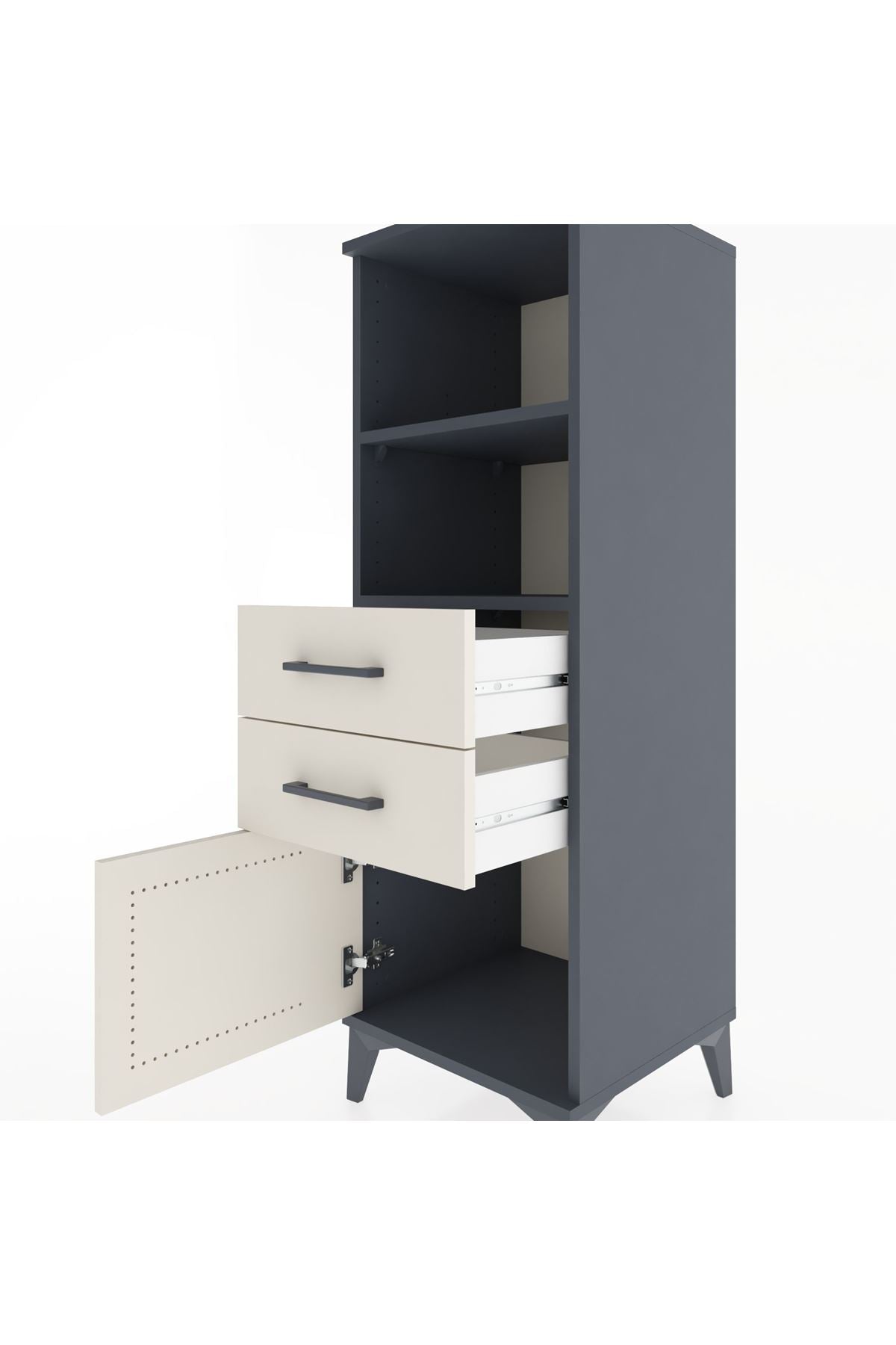 Hyperion Dolap 2 Raflı 2 Çekmeceli Tek Kapaklı 44x44x134 - S49M018V4B