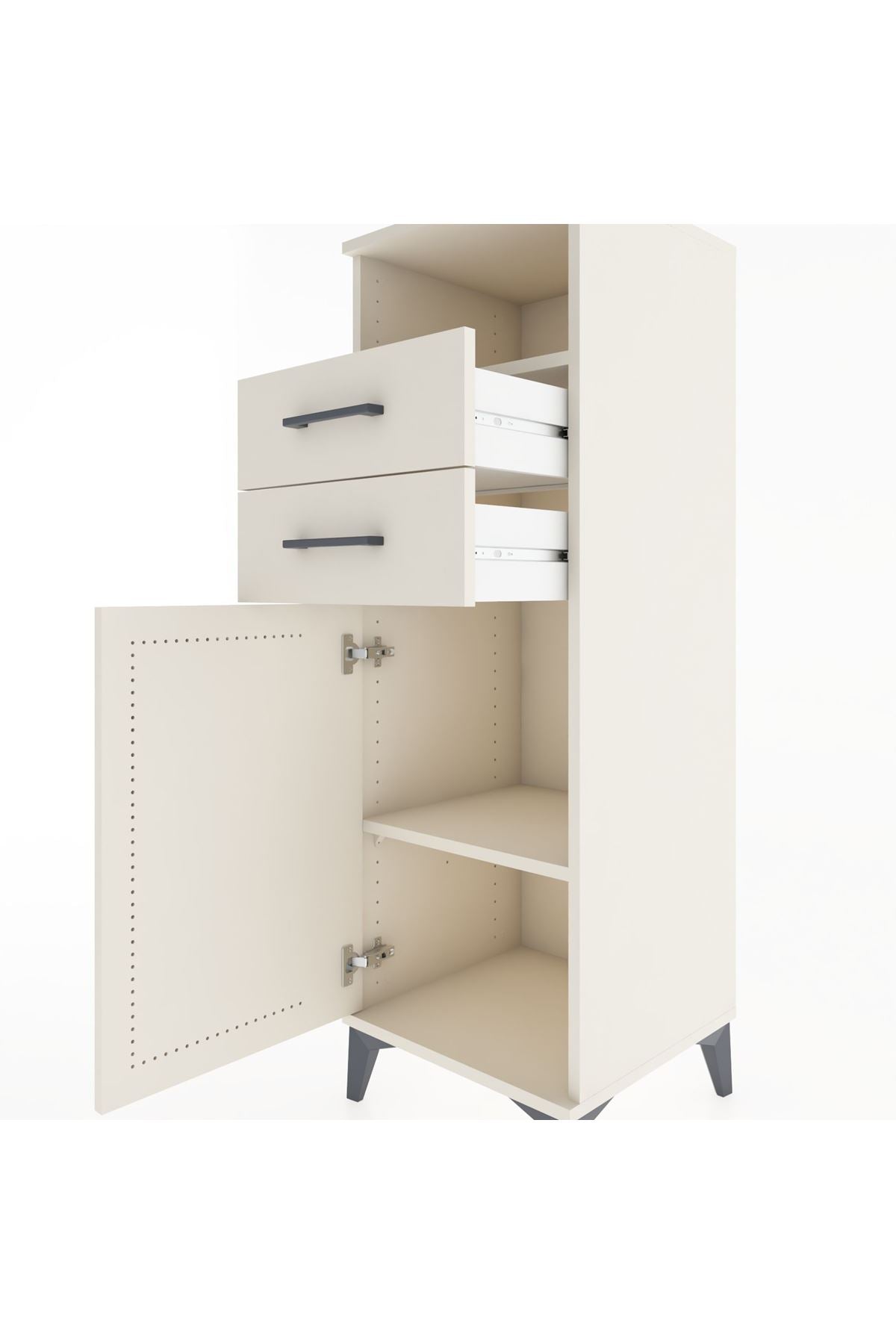 Hyperion Dolap 2 Raflı 2 Çekmeceli Tek Kapaklı 44x44x134 - S49M019V1B