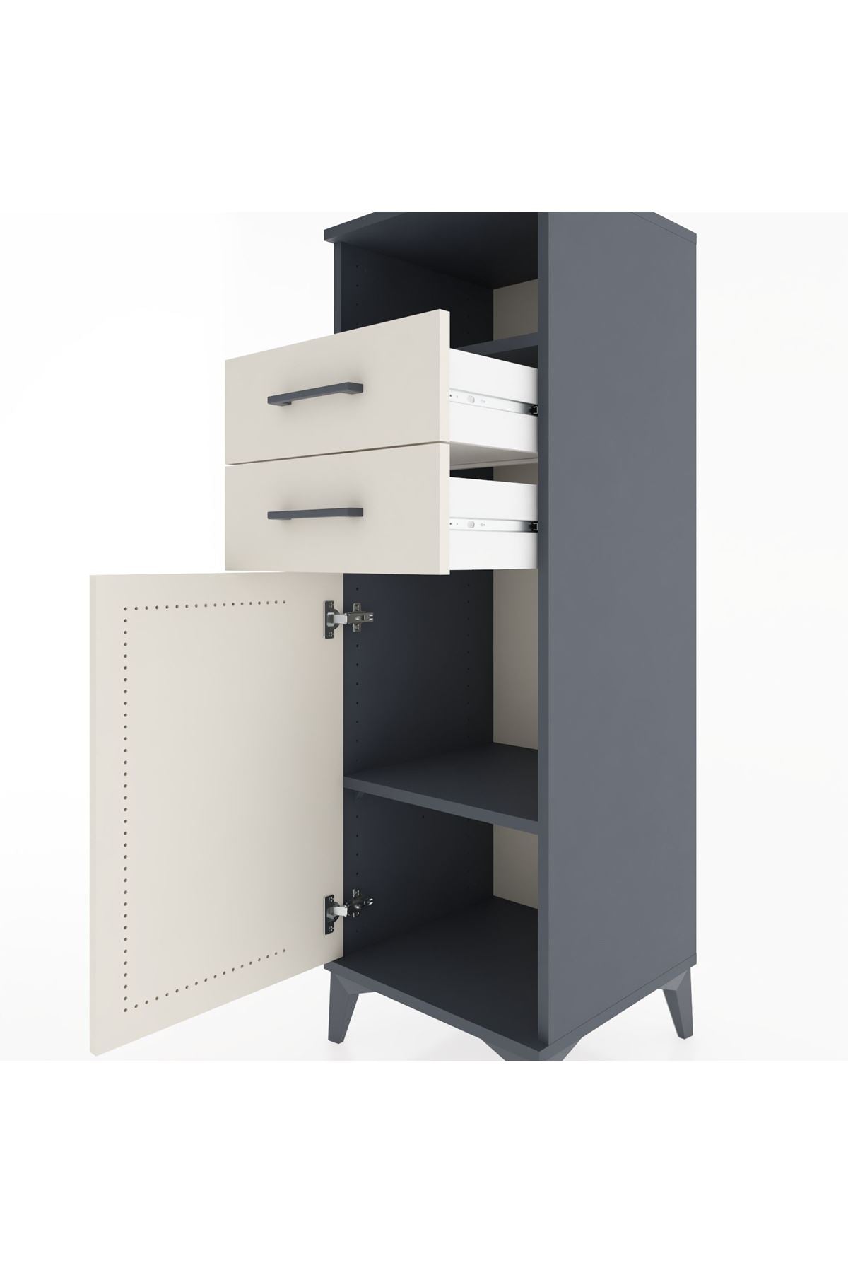Hyperion Dolap 2 Raflı 2 Çekmeceli Tek Kapaklı 44x44x134 - S49M019V4B
