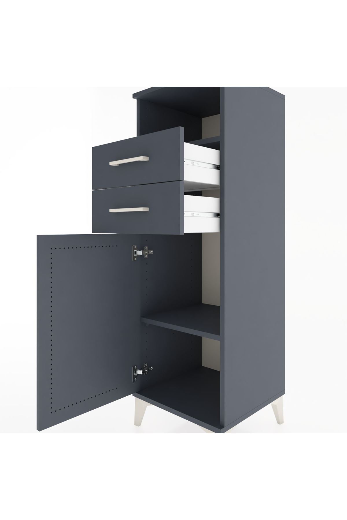 Hyperion Dolap 2 Raflı 2 Çekmeceli Tek Kapaklı 44x44x134 - S49M019V5B