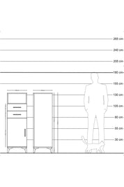 Hyperion Dolap 2 Raflı 2 Çekmeceli Tek Kapaklı 44x44x134 - S49M019V5B
