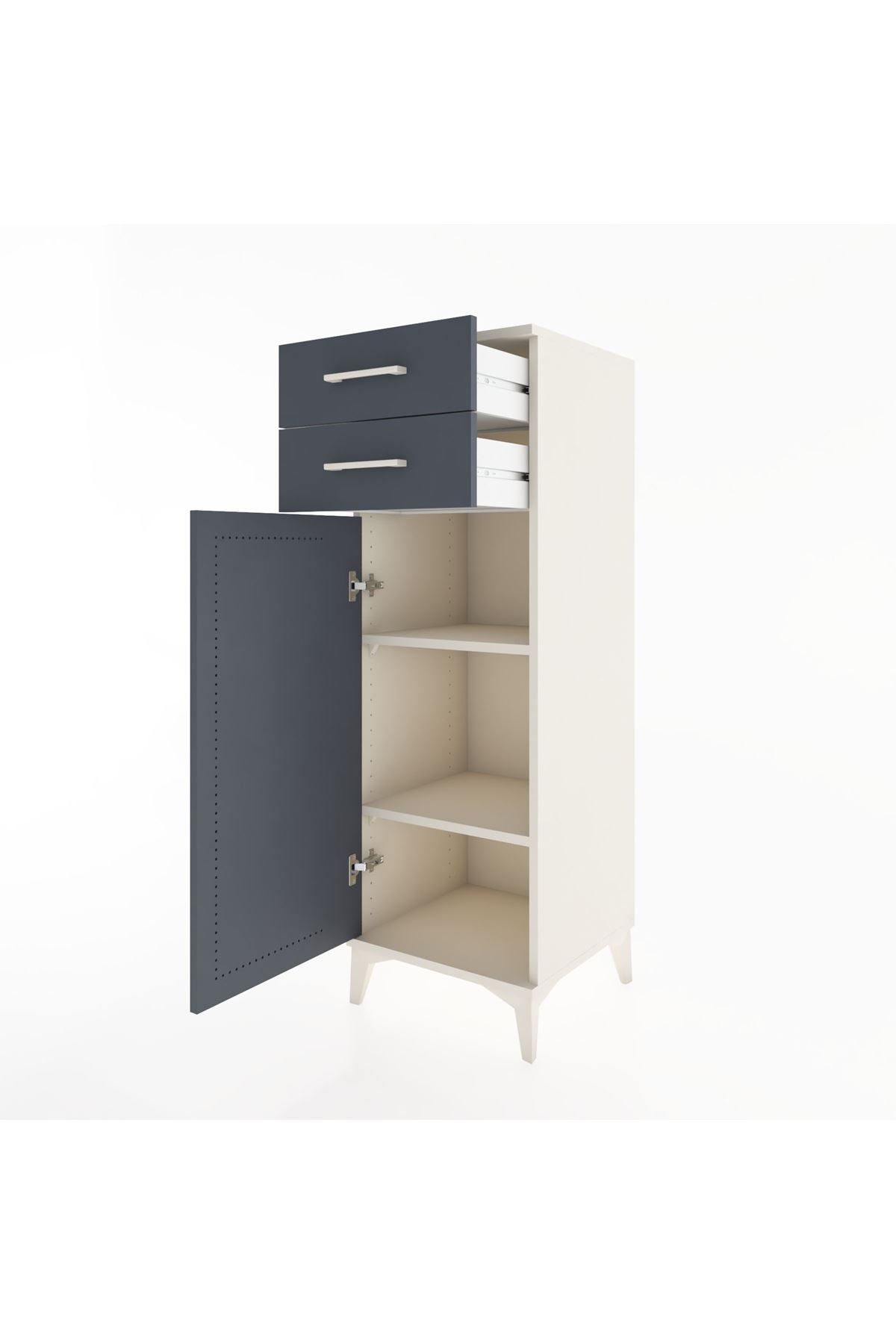 Hyperion Dolap 2 Raflı 2 Çekmeceli Tek Kapaklı 44x44x134 - S49M020V2B