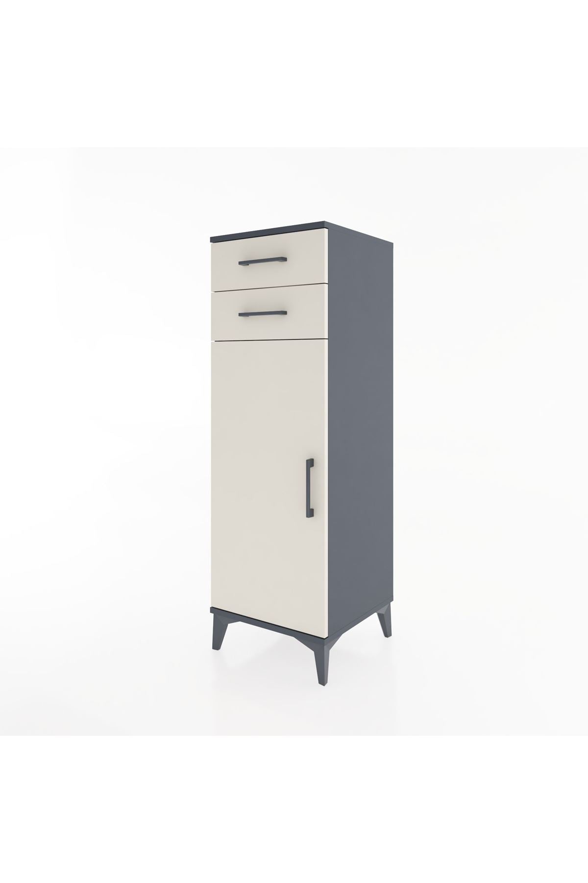 Hyperion Dolap 2 Raflı 2 Çekmeceli Tek Kapaklı 44x44x134 - S49M020V4B