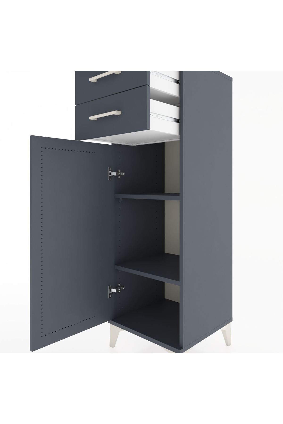 Hyperion Dolap 2 Raflı 2 Çekmeceli Tek Kapaklı 44x44x134 - S49M020V5B