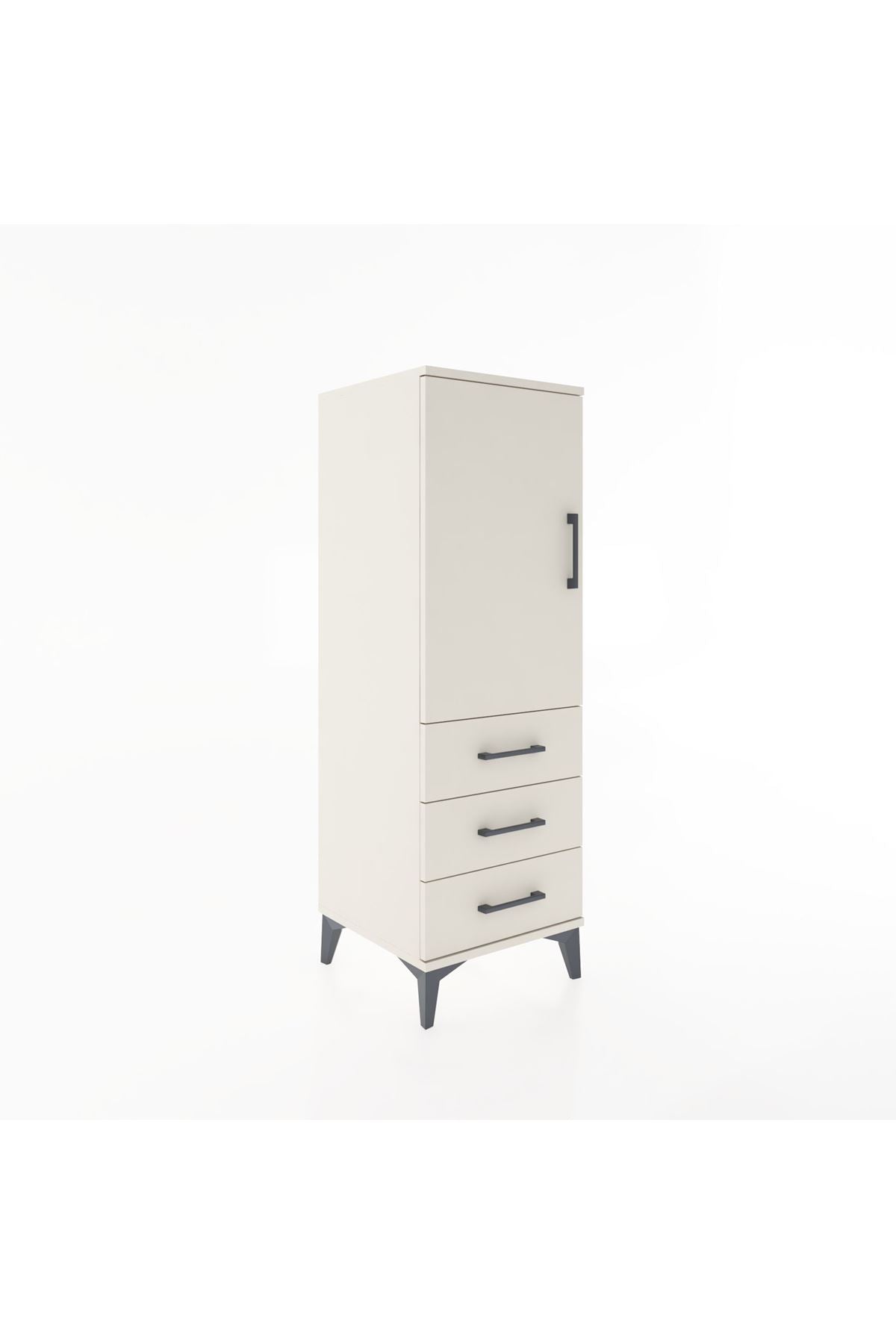 Hyperion Dolap 2 Raflı 3 Çekmeceli Tek Kapaklı 44x44x134 - S49M021V1B