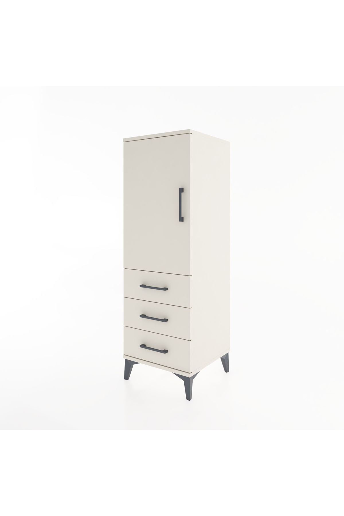 Hyperion Dolap 2 Raflı 3 Çekmeceli Tek Kapaklı 44x44x134 - S49M021V1B