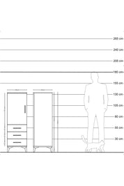 Hyperion Dolap 2 Raflı 3 Çekmeceli Tek Kapaklı 44x44x134 - S49M021V2B