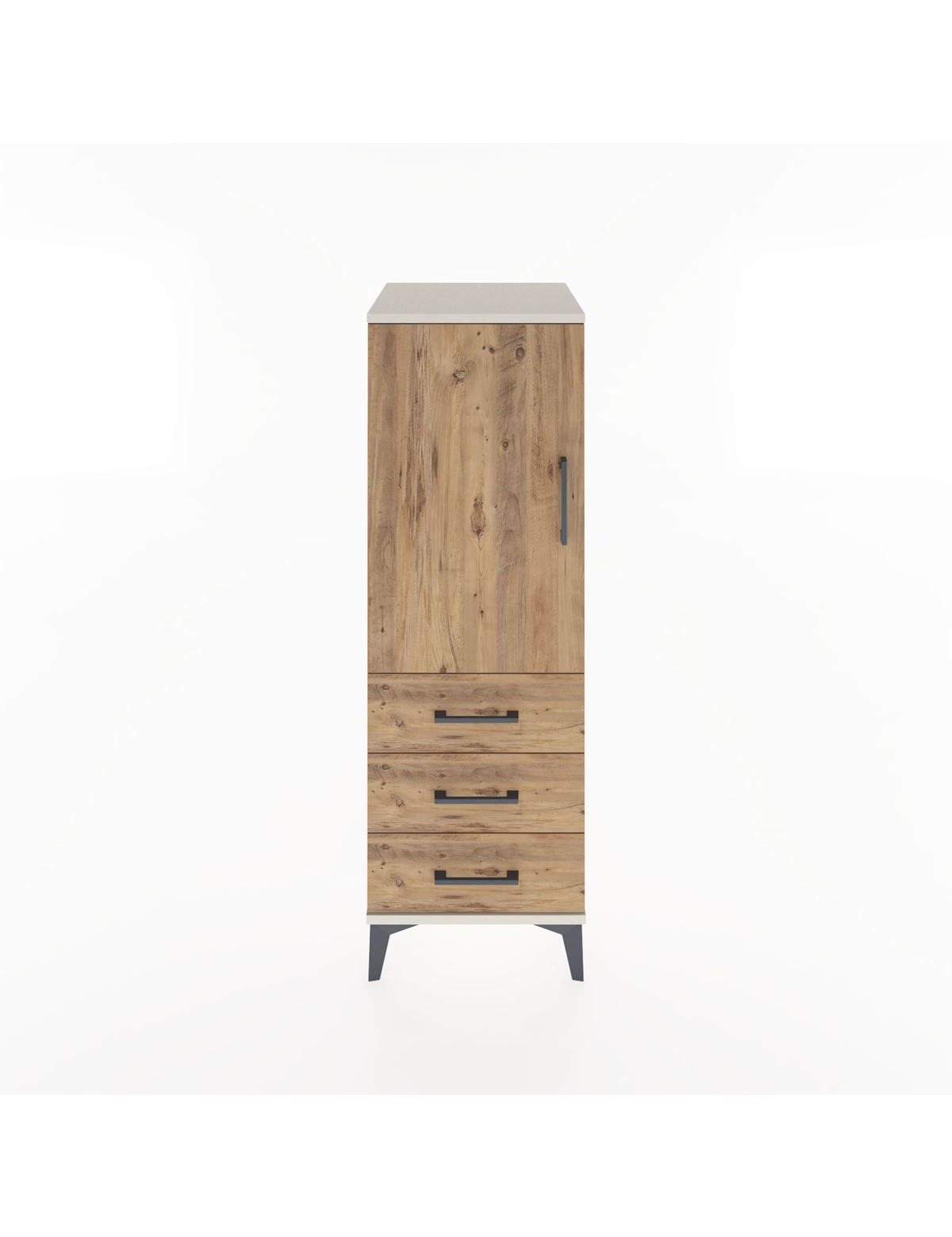 Hyperion Dolap 2 Raflı 3 Çekmeceli Tek Kapaklı 44x44x134 - S49M021V3B