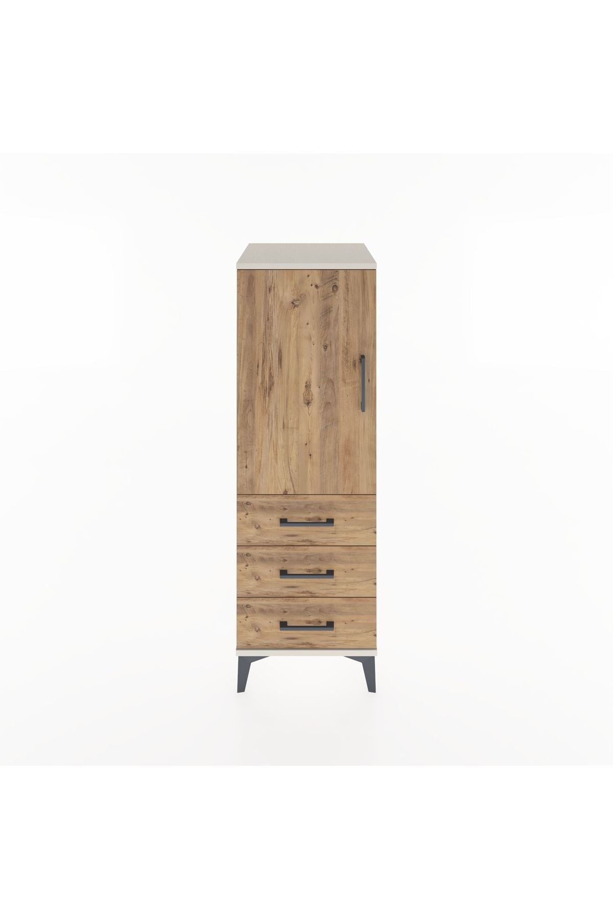 Hyperion Dolap 2 Raflı 3 Çekmeceli Tek Kapaklı 44x44x134 - S49M021V3B