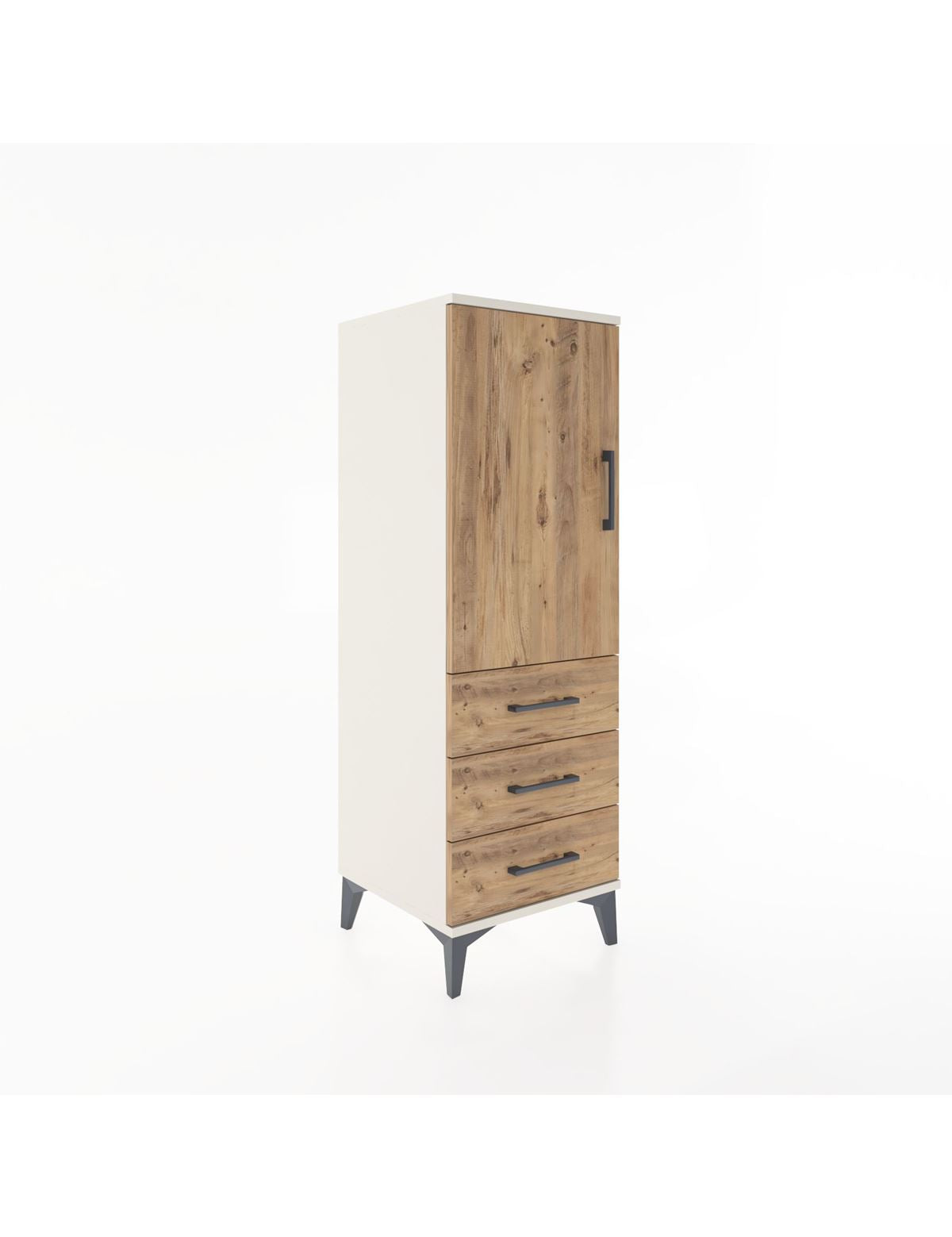 Hyperion Dolap 2 Raflı 3 Çekmeceli Tek Kapaklı 44x44x134 - S49M021V3B