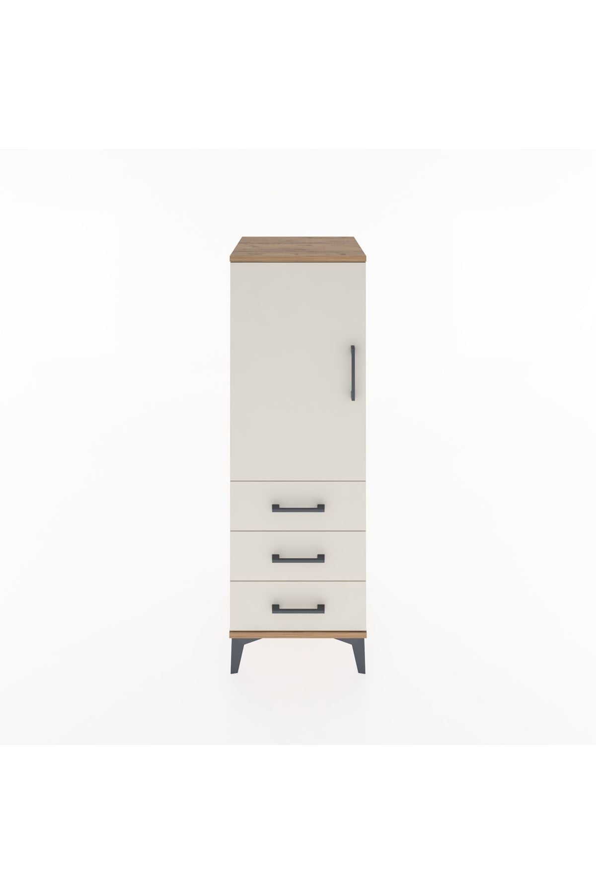 Hyperion Dolap 2 Raflı 3 Çekmeceli Tek Kapaklı 44x44x134 - S49M021V7B