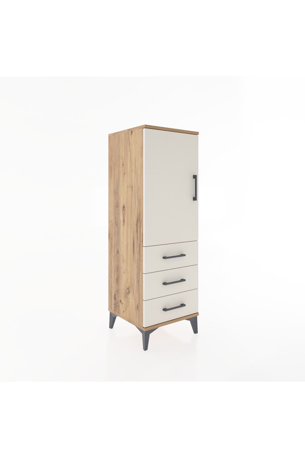 Hyperion Dolap 2 Raflı 3 Çekmeceli Tek Kapaklı 44x44x134 - S49M021V7B