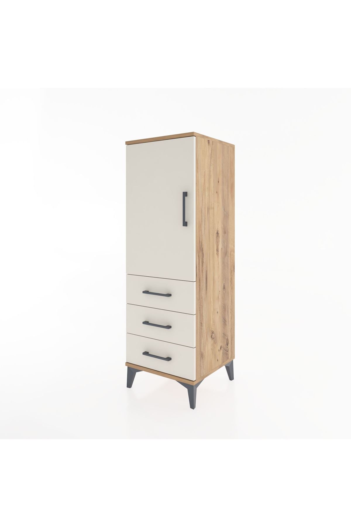 Hyperion Dolap 2 Raflı 3 Çekmeceli Tek Kapaklı 44x44x134 - S49M021V7B