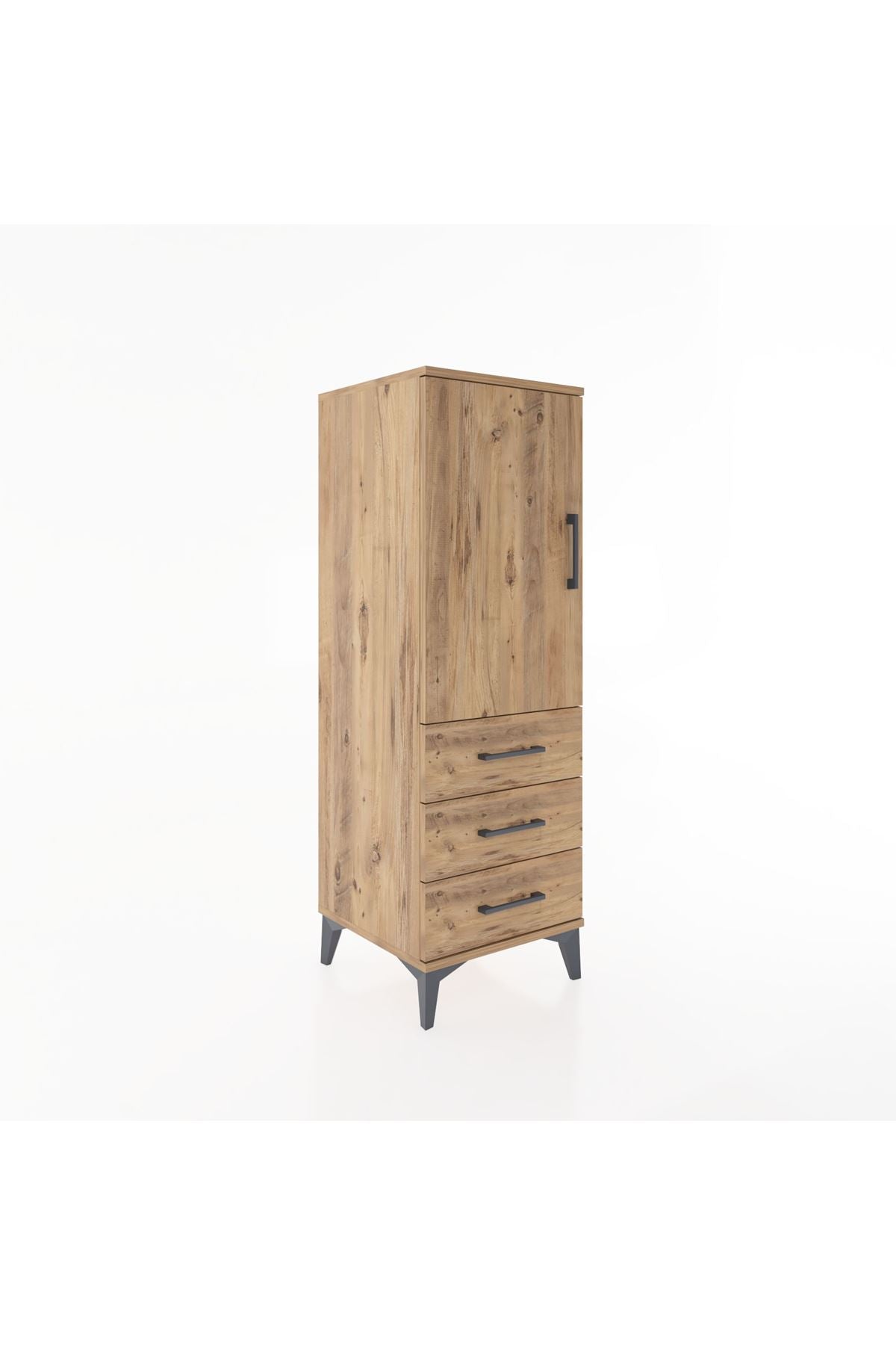 Hyperion Dolap 2 Raflı 3 Çekmeceli Tek Kapaklı 44x44x134 - S49M021V9B