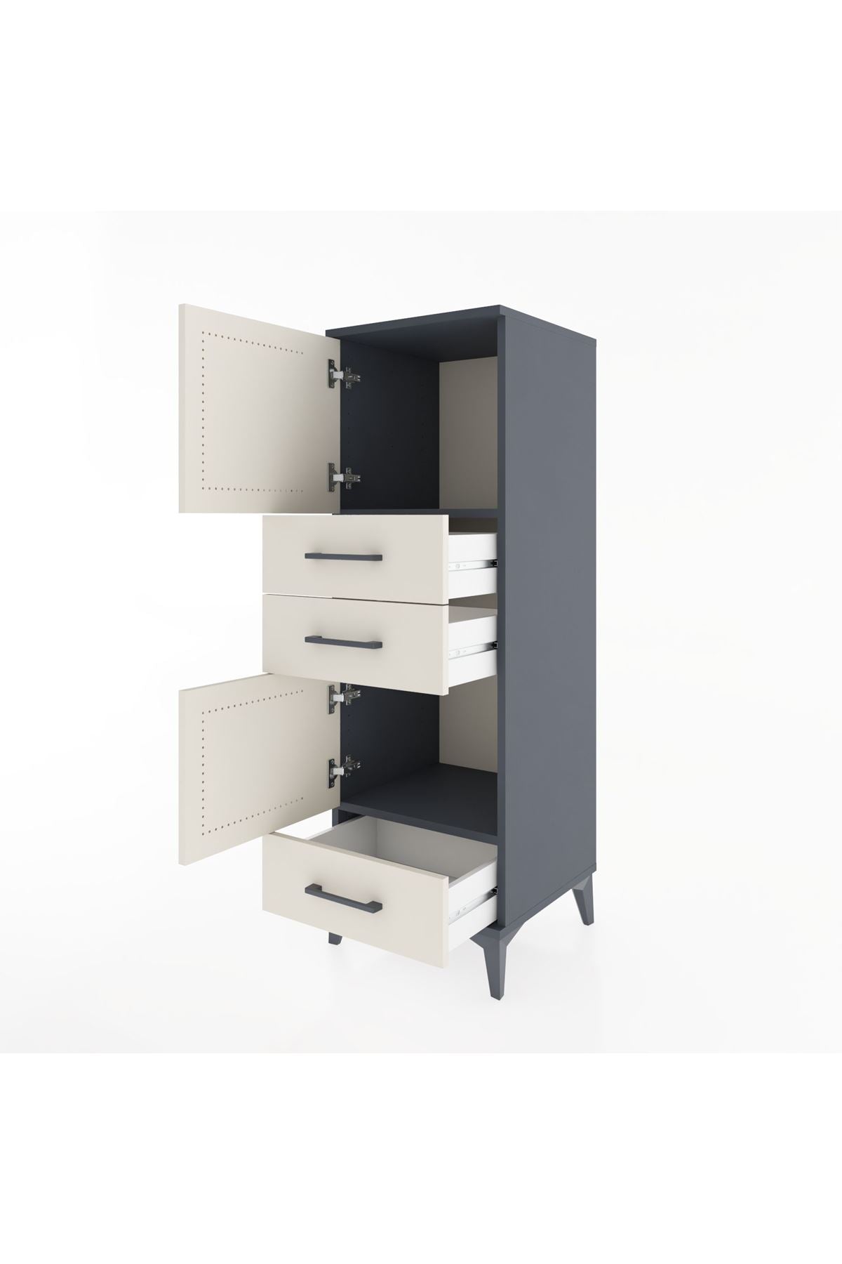 Hyperion Dolap 2 Raflı 3 Çekmeceli 2 Kapaklı 44x44x134 - S49M022V4B