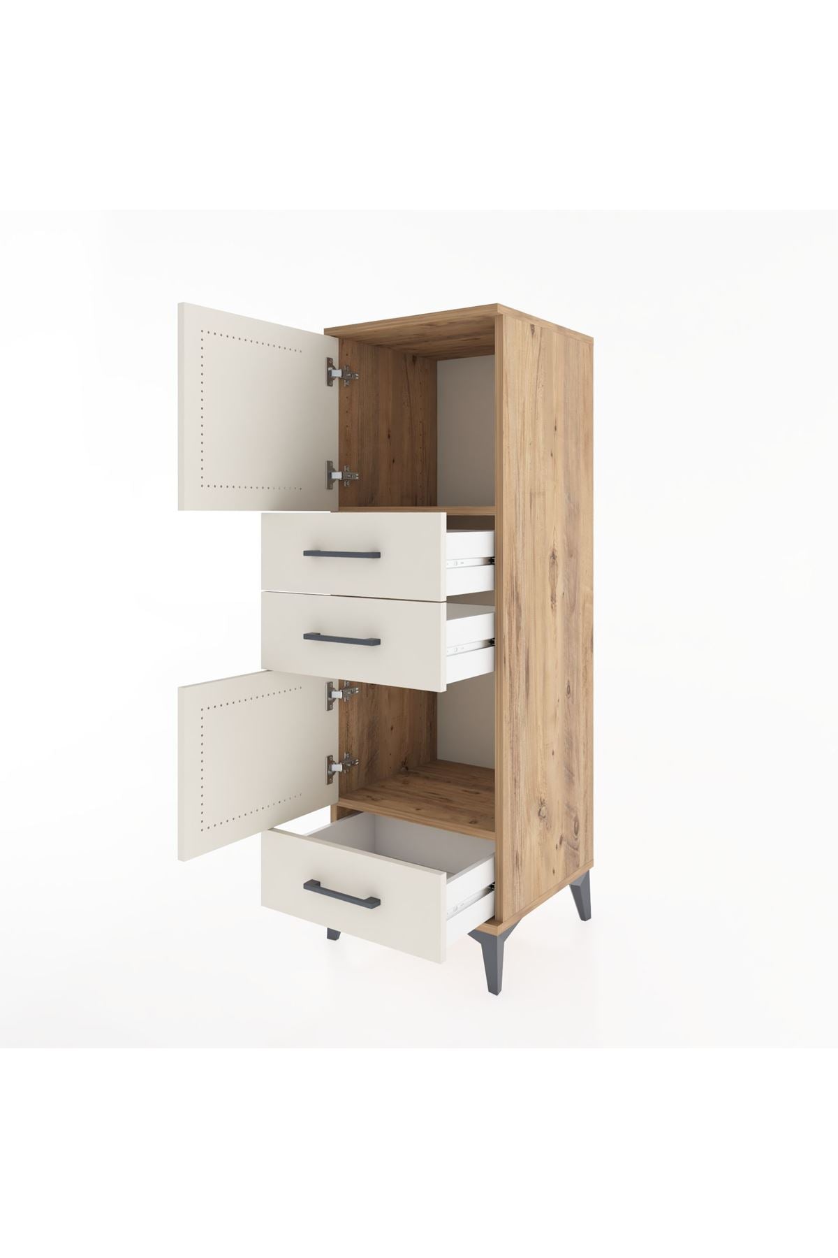 Hyperion Dolap 2 Raflı 3 Çekmeceli 2 Kapaklı 44x44x134 - S49M022V7B