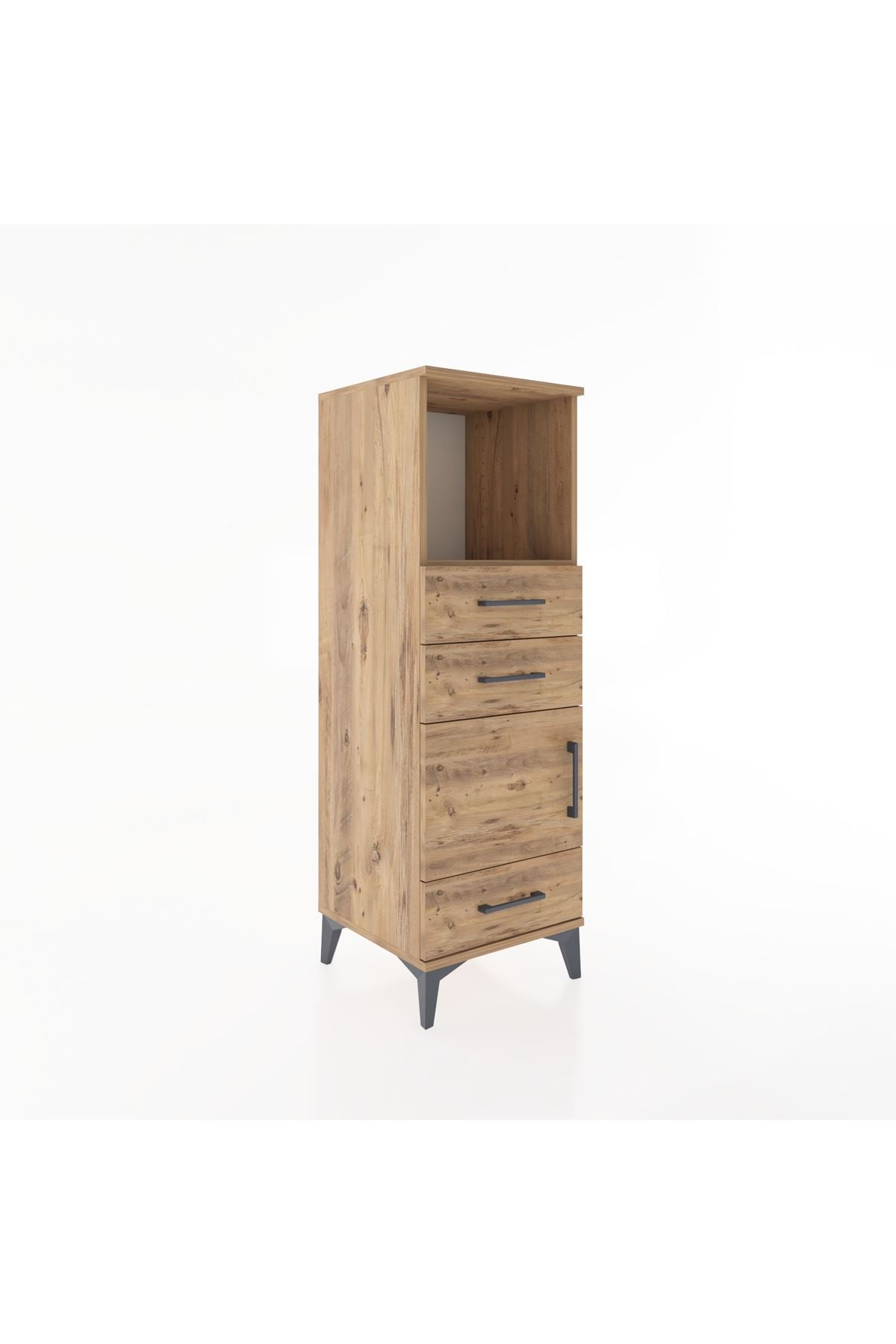 Hyperion Dolap 2 Raflı 3 Çekmeceli Tek Kapaklı 44x44x134 - S49M023V9B