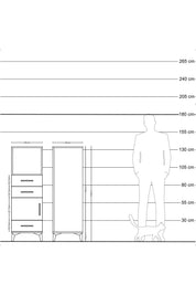 Hyperion Dolap 2 Raflı 3 Çekmeceli Tek Kapaklı 44x44x134 - S49M023V8B