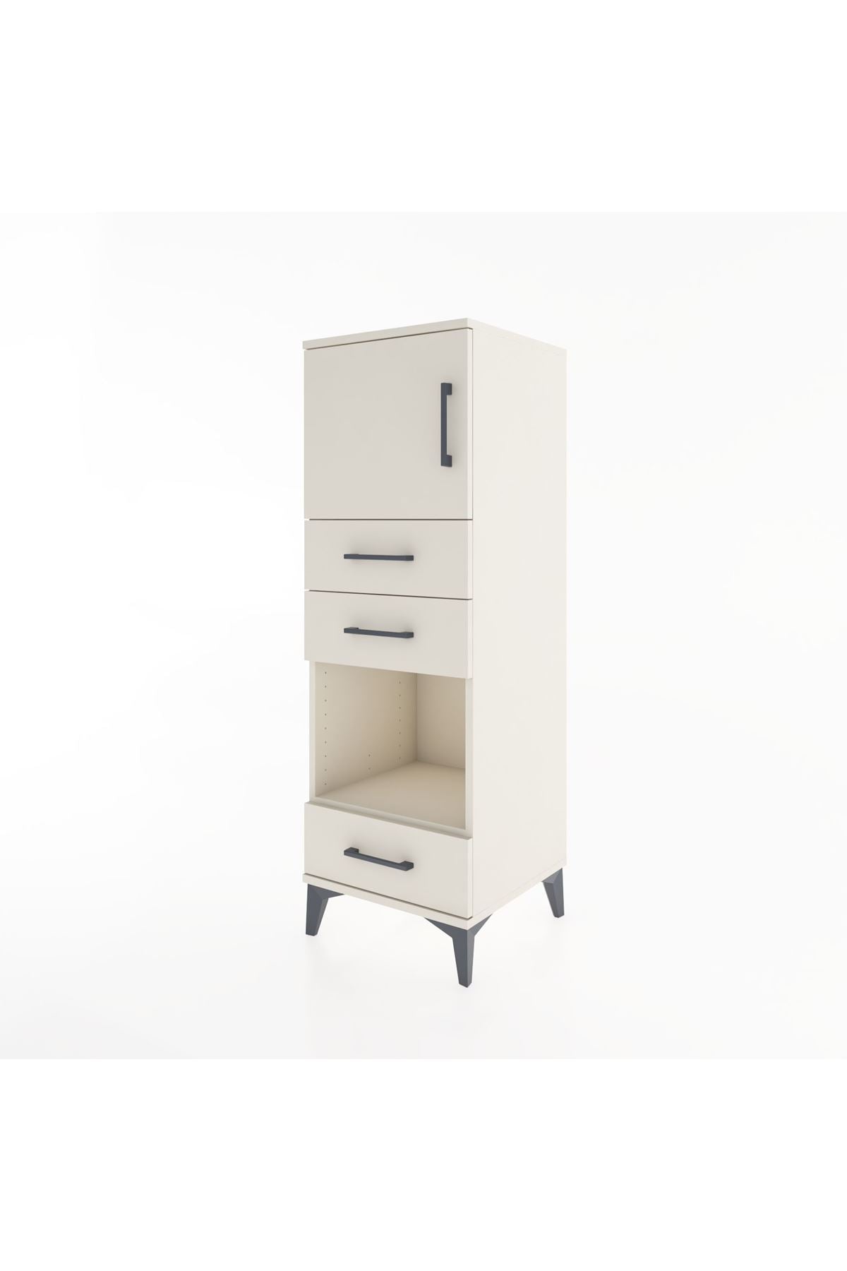 Hyperion Dolap 2 Raflı 3 Çekmeceli Tek Kapaklı 44x44x134 - S49M024V1B
