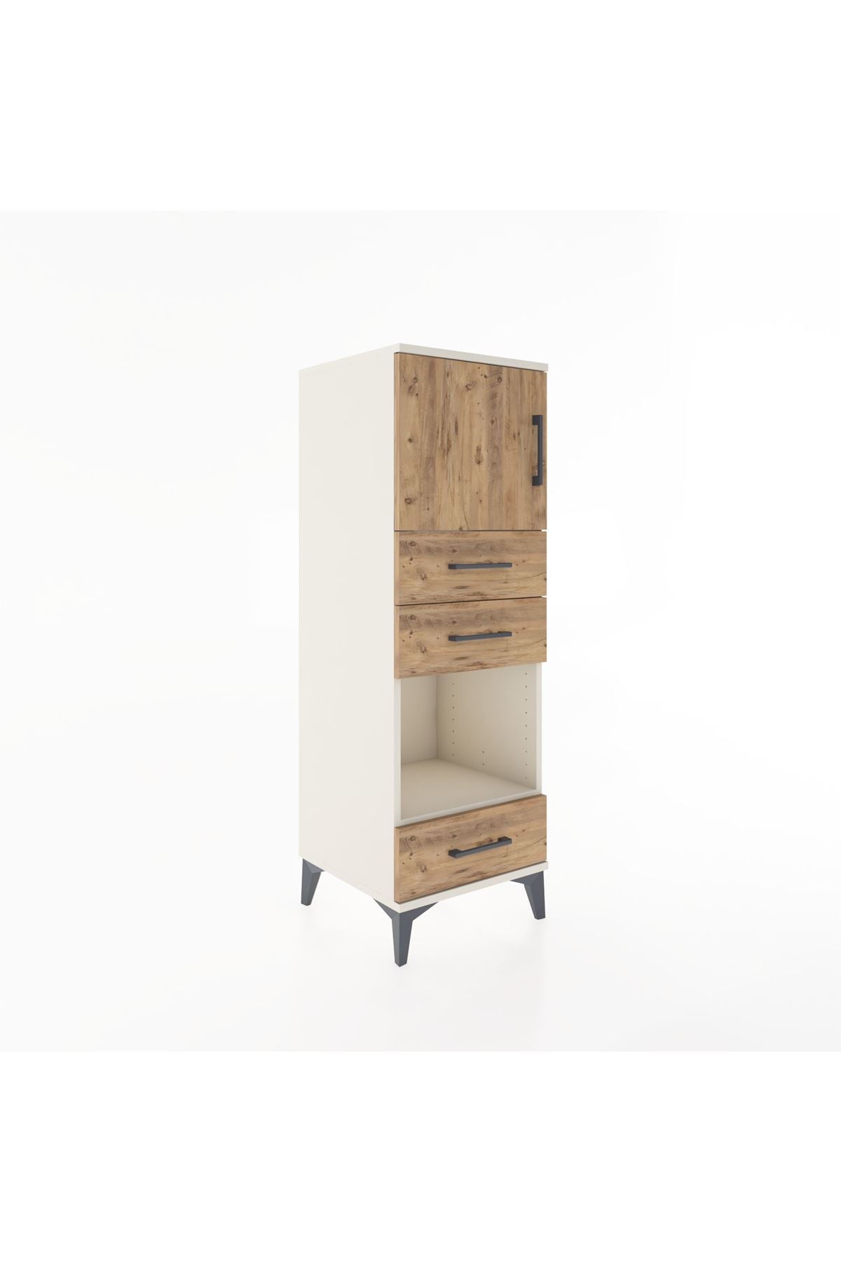 Hyperion Dolap 2 Raflı 3 Çekmeceli Tek Kapaklı 44x44x134 - S49M024V3B