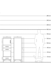 Hyperion Dolap 2 Raflı 3 Çekmeceli Tek Kapaklı 44x44x134 - S49M024V5B