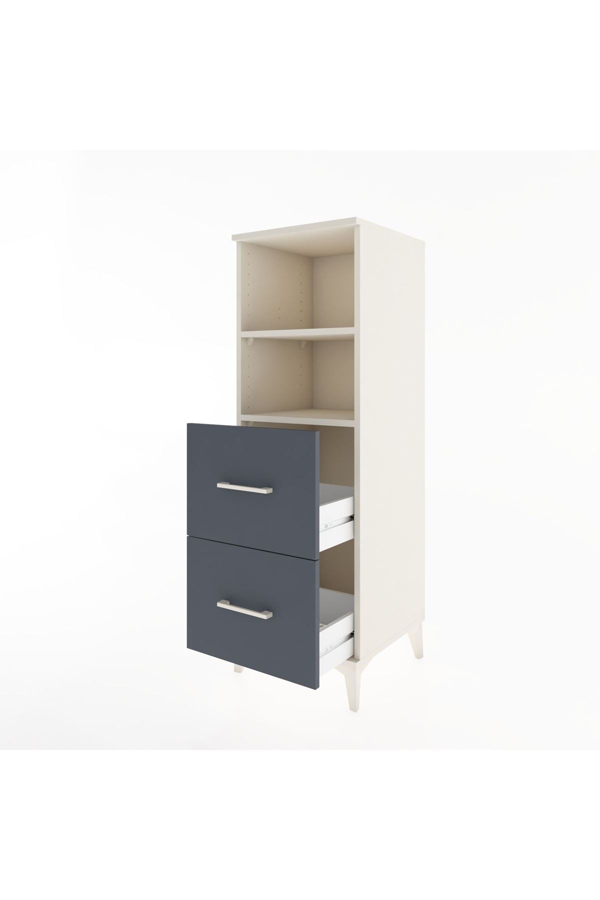 Hyperion Dolap 2 Raflı 2 Çekmeceli 44x44x134 - S49M025V2B
