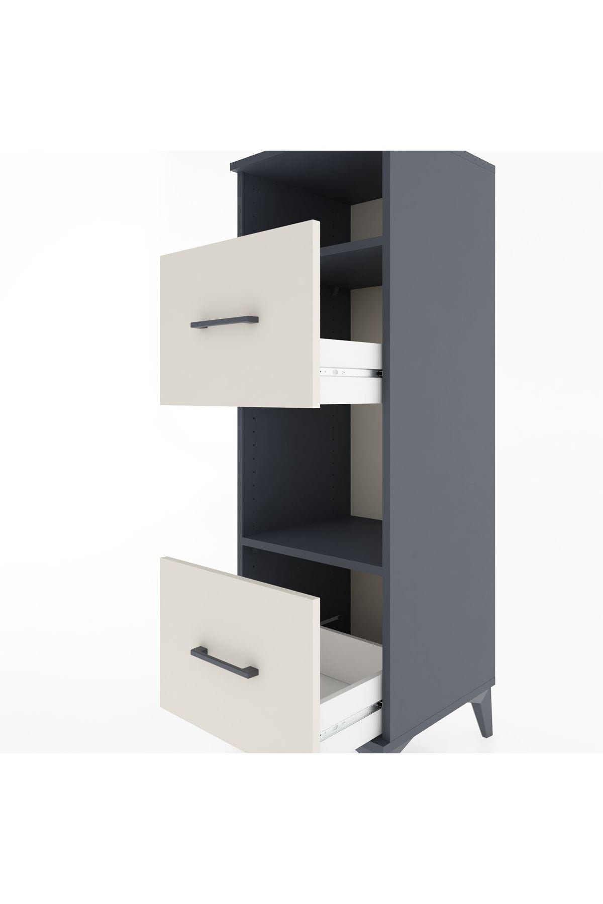 Hyperion Dolap 2 Raflı 2 Çekmeceli 44x44x134 - S49M026V4B