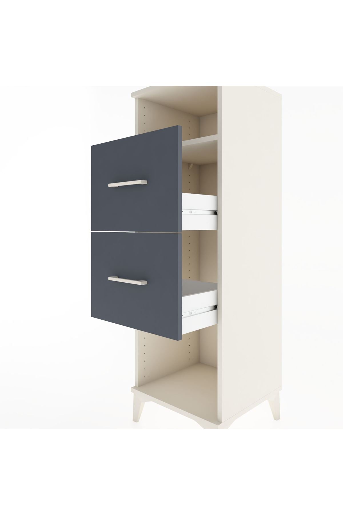 Hyperion Dolap Tek Raflı 2 Çekmeceli 44x44x134 - S49M028V2B