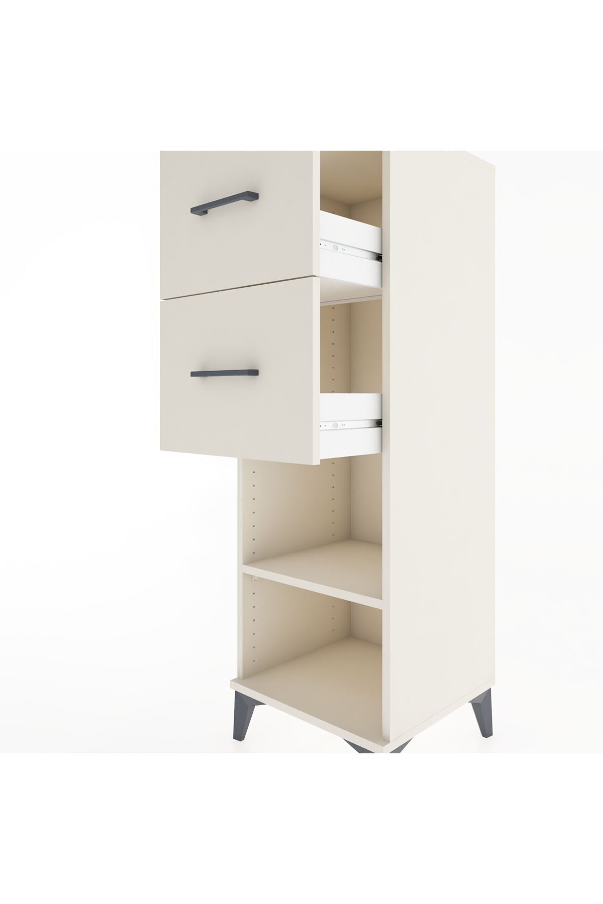 Hyperion Dolap Tek Raflı 2 Çekmeceli 44x44x134 - S49M029V1B