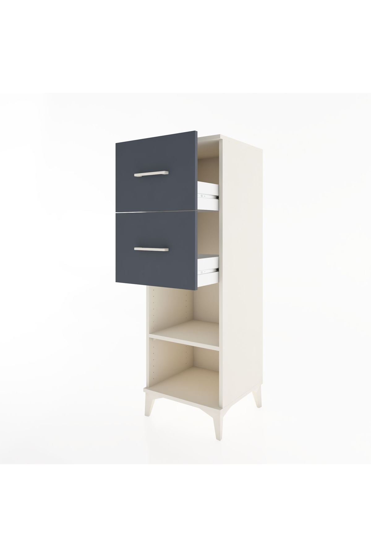 Hyperion Dolap Tek Raflı 2 Çekmeceli 44x44x134 - S49M029V2B