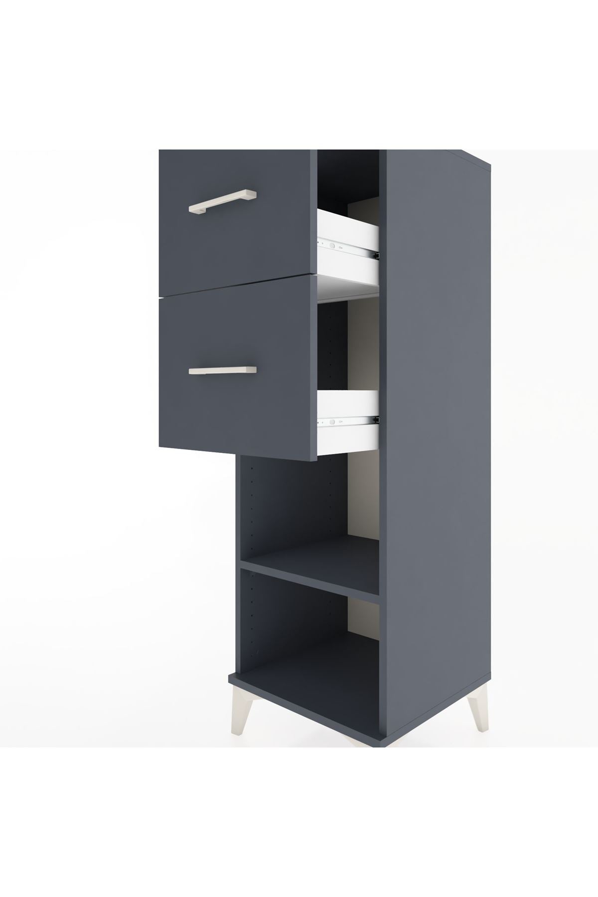 Hyperion Dolap Tek Raflı 2 Çekmeceli 44x44x134 - S49M029V5B