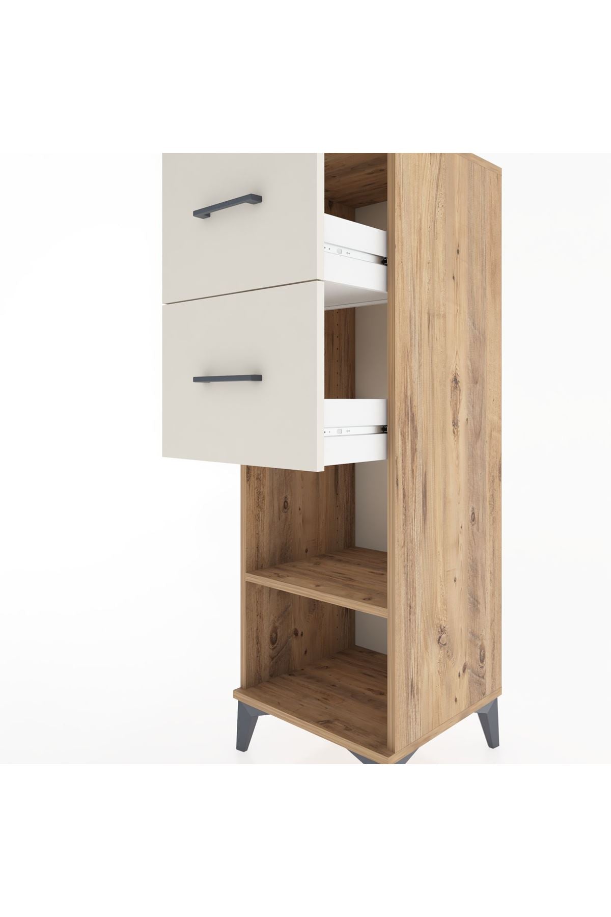 Hyperion Dolap Tek Raflı 2 Çekmeceli 44x44x134 - S49M029V7B