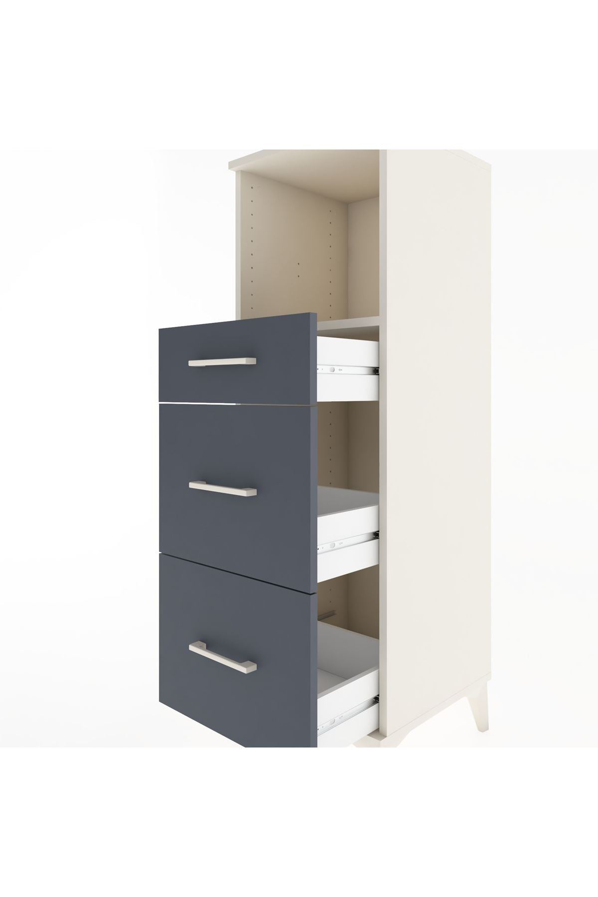 Hyperion Dolap Tek Raflı 3 Çekmeceli 44x44x134 - S49M030V2B