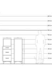 Hyperion Dolap Tek Raflı 3 Çekmeceli 44x44x134 - S49M030V2B