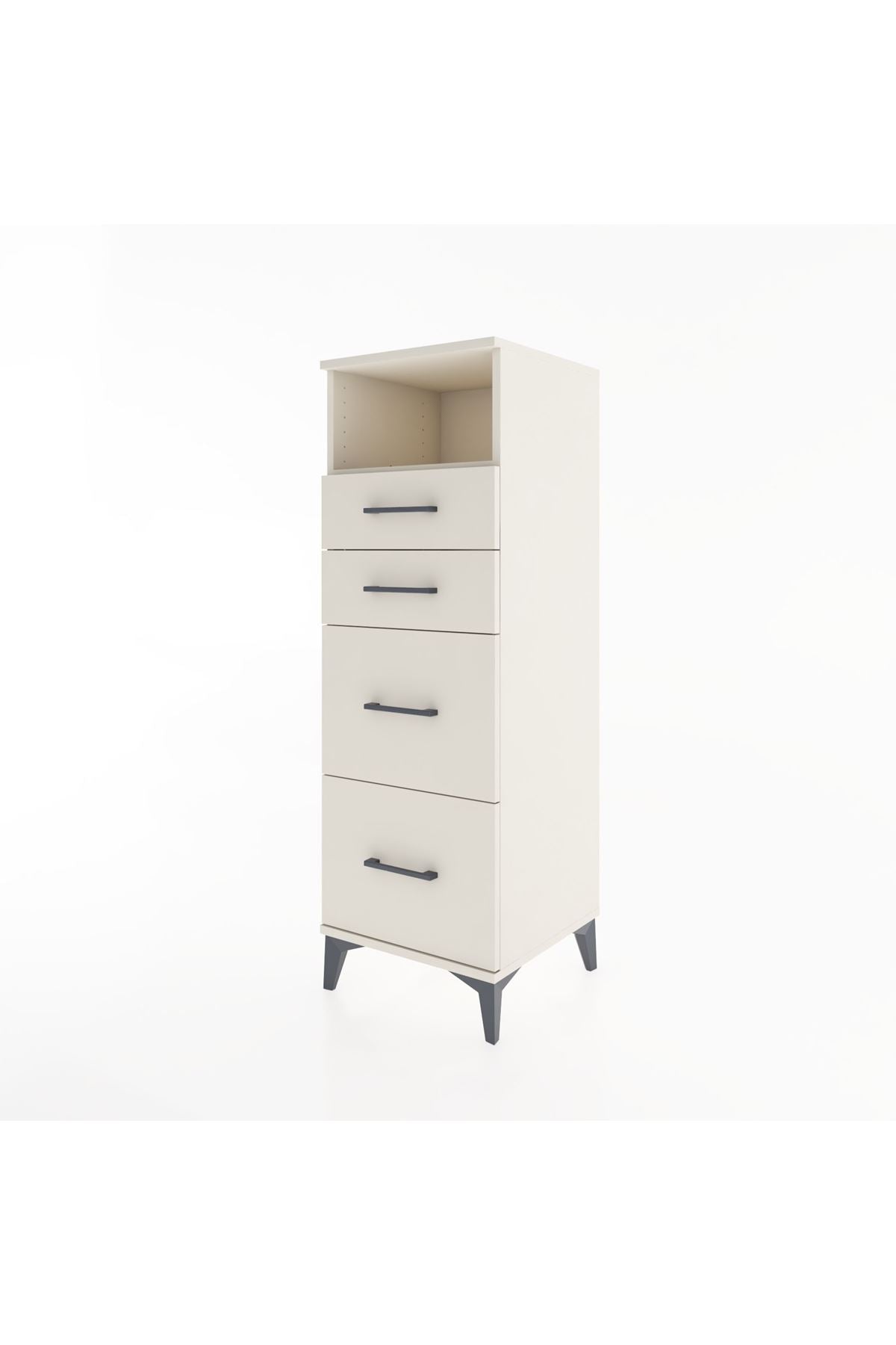 Hyperion Dolap Tek Raflı 4 Çekmeceli 44x44x134 - S49M031V1B