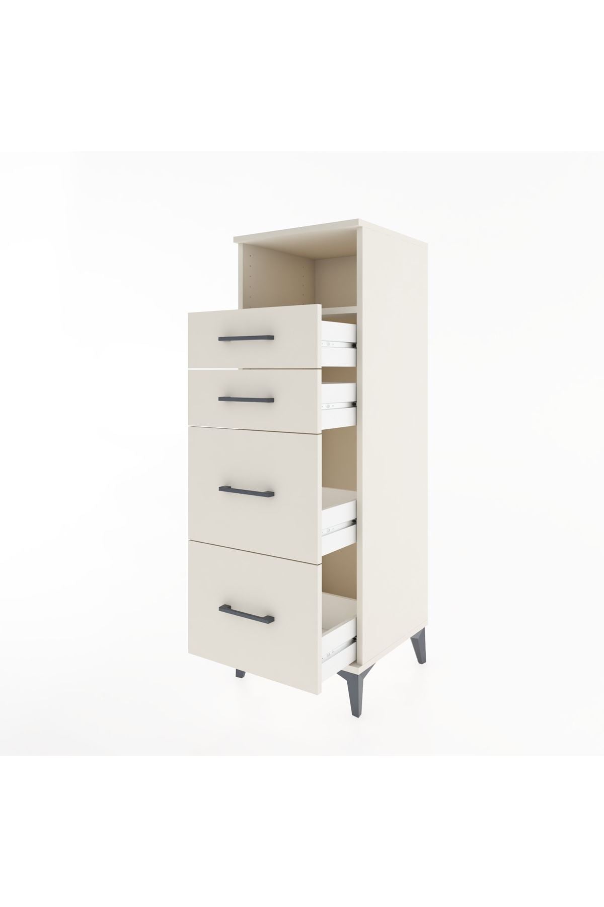 Hyperion Dolap Tek Raflı 4 Çekmeceli 44x44x134 - S49M031V1B
