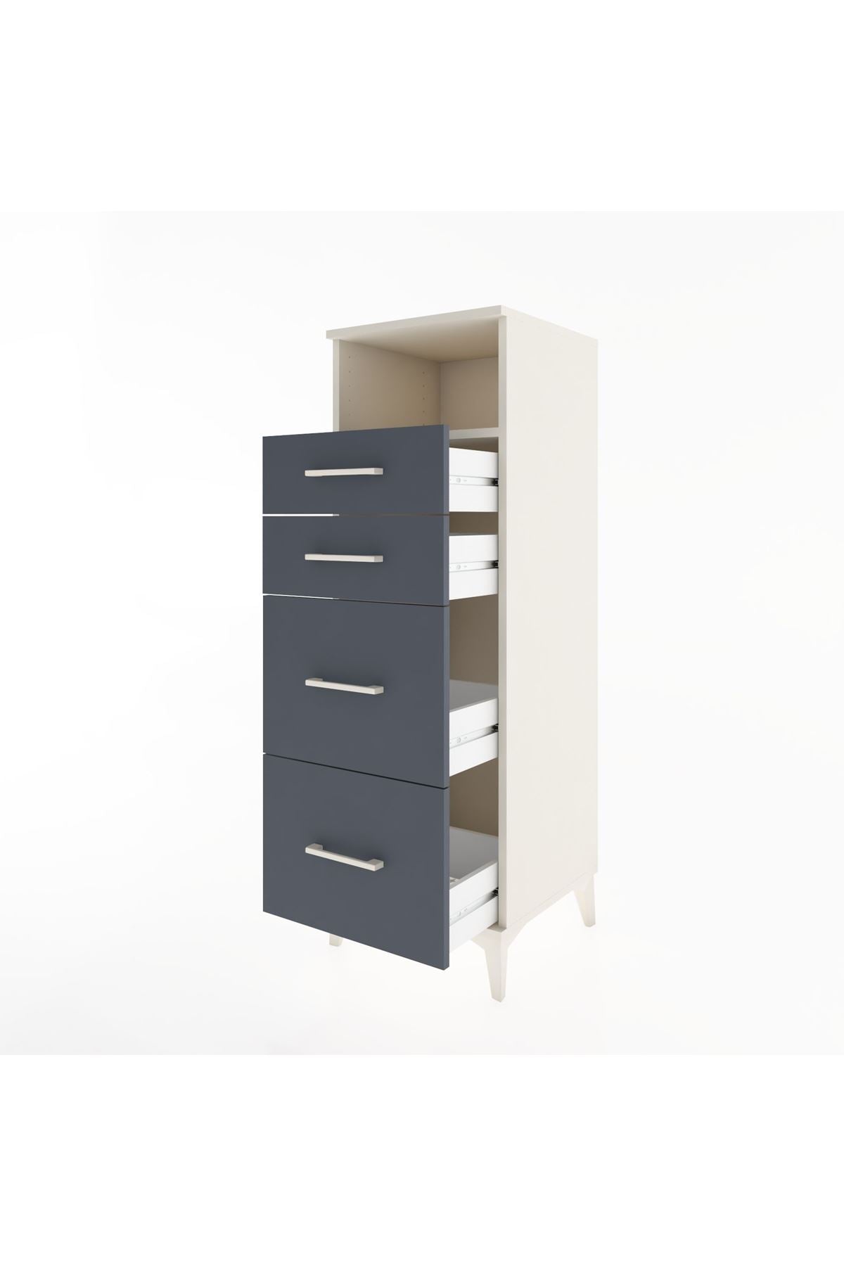 Hyperion Dolap Tek Raflı 4 Çekmeceli 44x44x134 - S49M031V2B