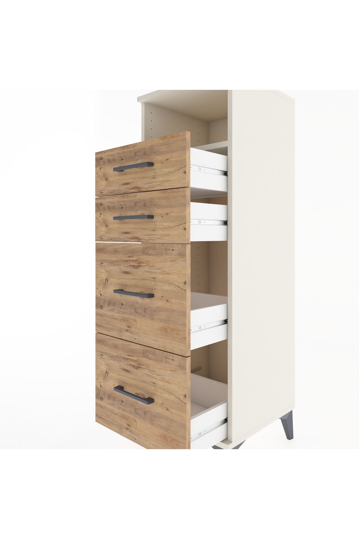 Hyperion Dolap Tek Raflı 4 Çekmeceli 44x44x134 - S49M031V3B
