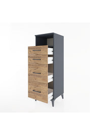 Hyperion Dolap Tek Raflı 4 Çekmeceli 44x44x134 - S49M031V6B