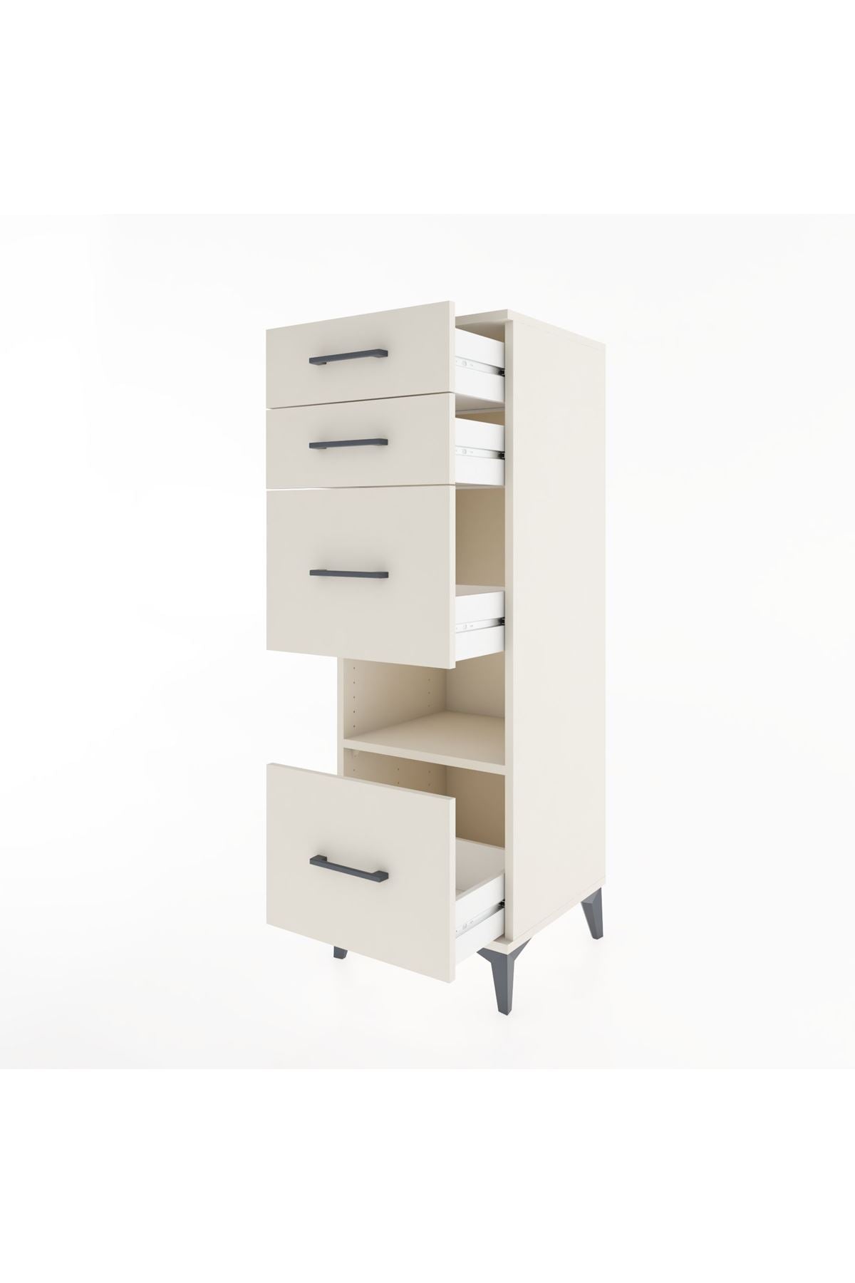 Hyperion Dolap Tek Raflı 4 Çekmeceli 44x44x134 - S49M032V1B
