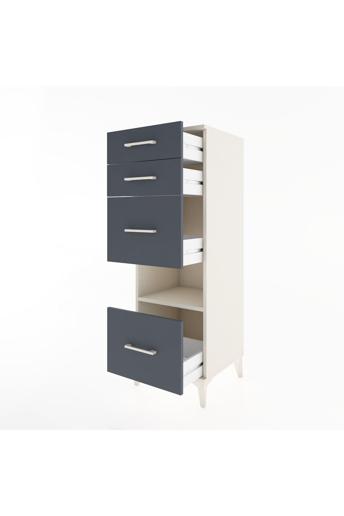 Hyperion Dolap Tek Raflı 4 Çekmeceli 44x44x134 - S49M032V2B