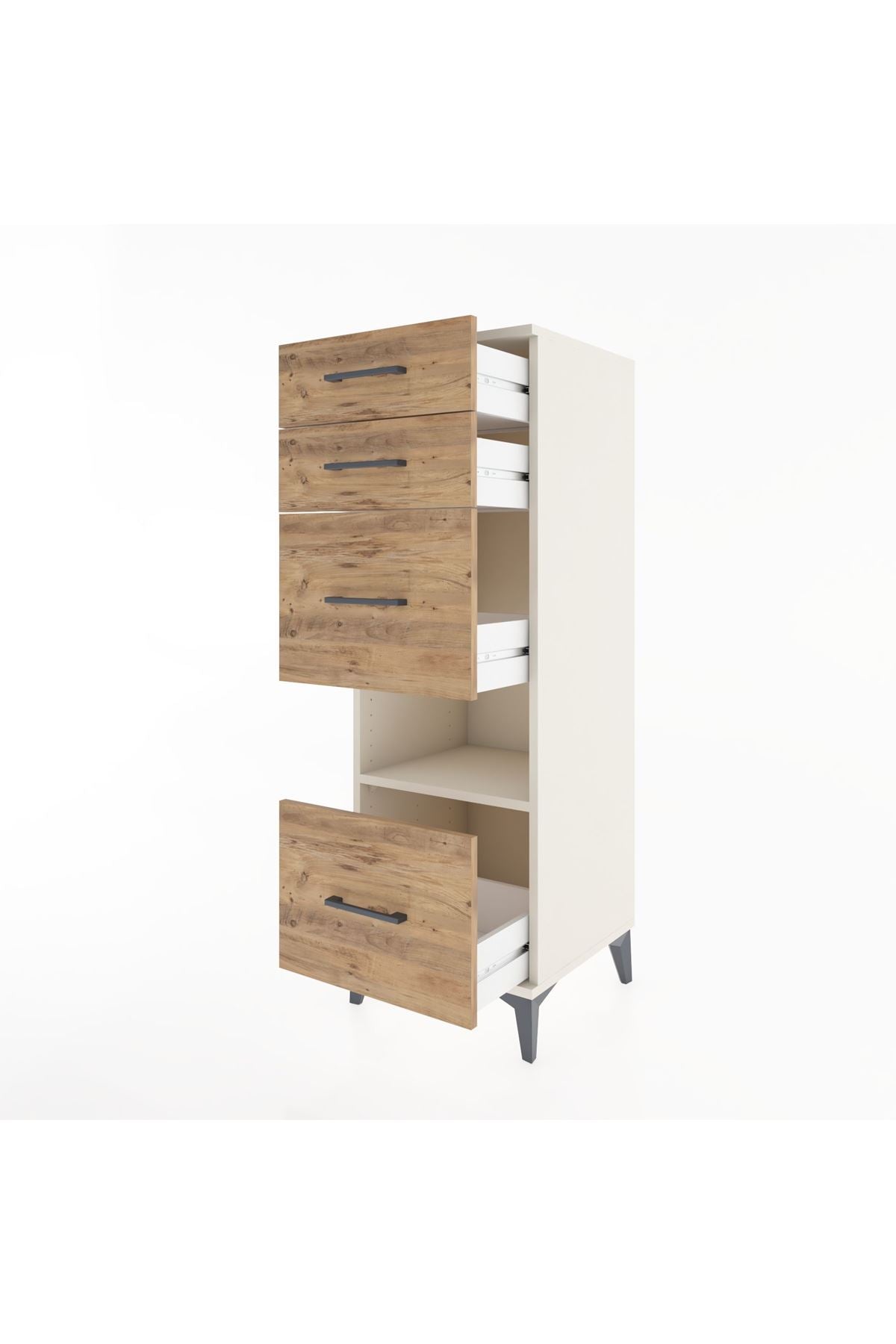 Hyperion Dolap Tek Raflı 4 Çekmeceli 44x44x134 - S49M032V3B