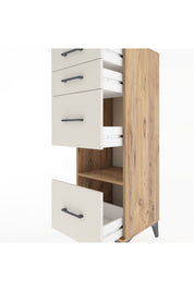 Hyperion Dolap Tek Raflı 4 Çekmeceli 44x44x134 - S49M032V7B