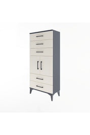 Arges Dolap Tek Raflı 5 Çekmeceli 2 Kapaklı 60x30x134 - S17M127V4A
