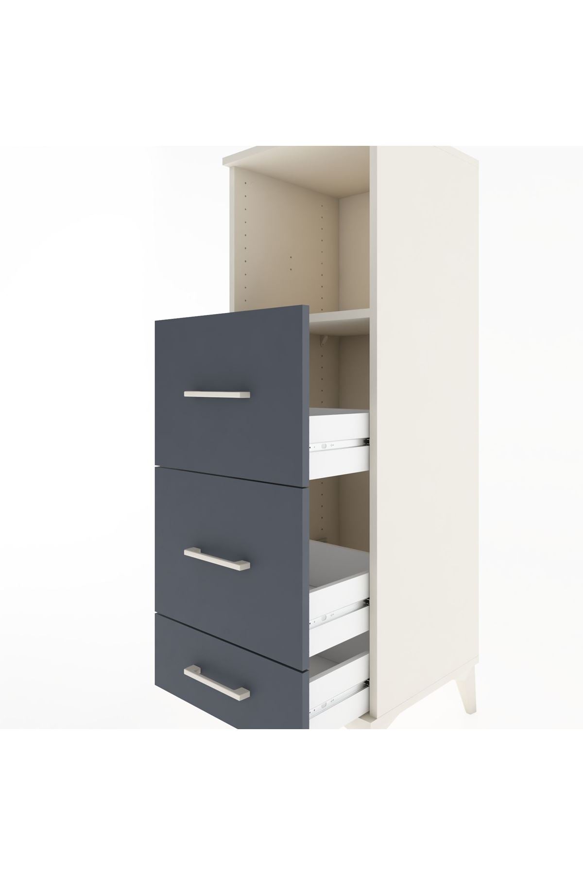Hyperion Dolap Tek Raflı 3 Çekmeceli 44x44x134 - S49M035V2B
