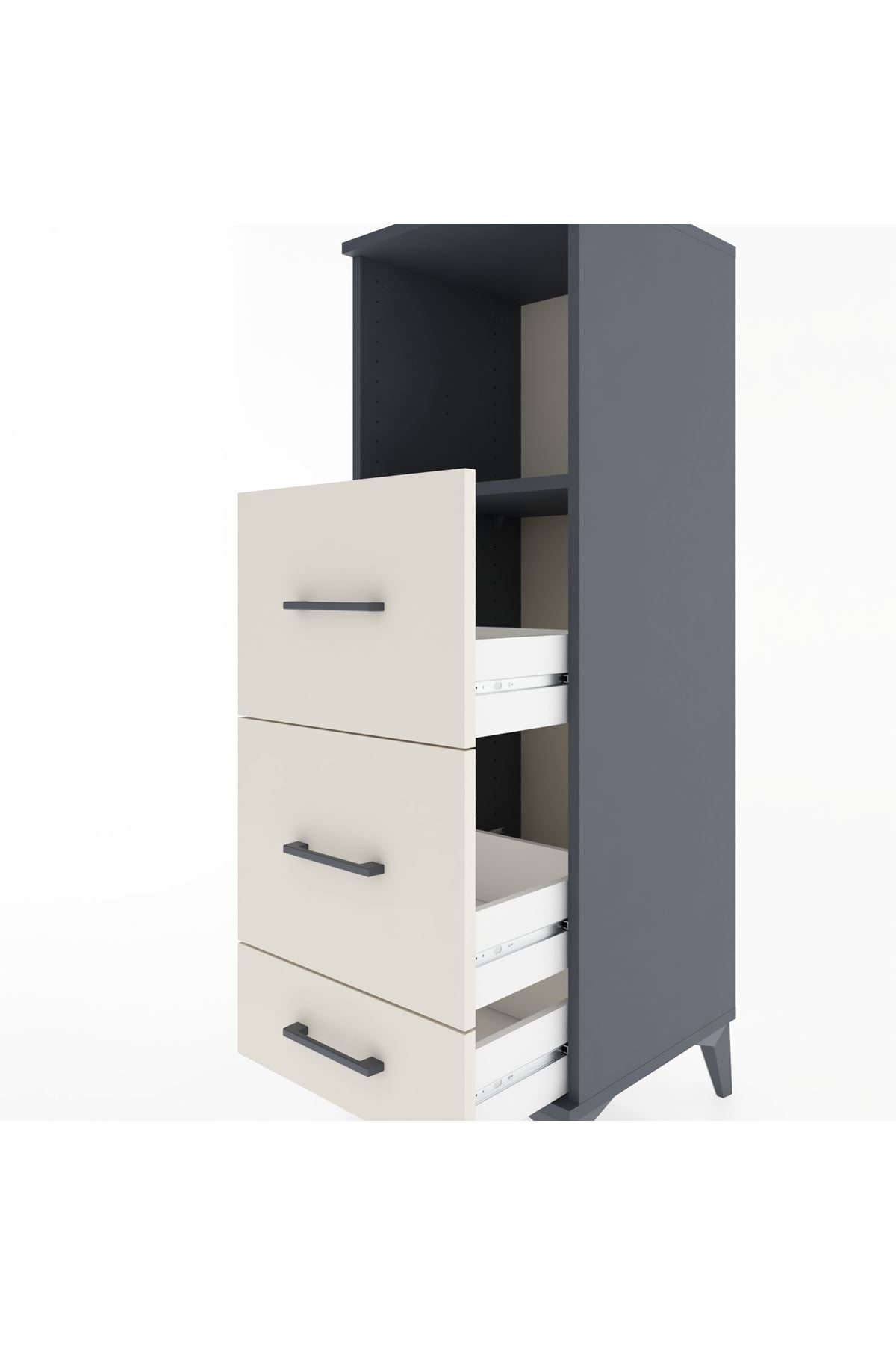 Hyperion Dolap Tek Raflı 3 Çekmeceli 44x44x134 - S49M035V4B