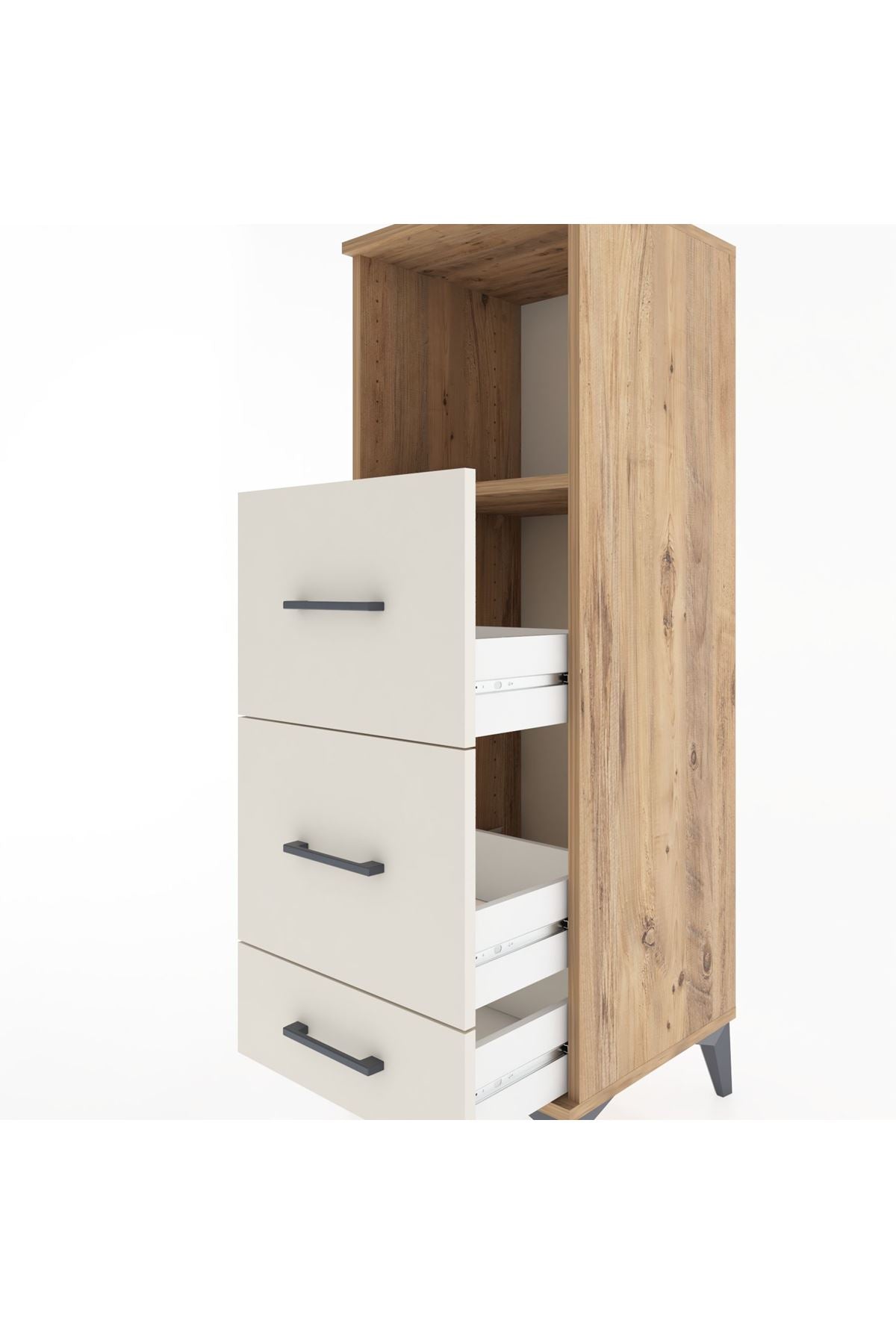 Hyperion Dolap Tek Raflı 3 Çekmeceli 44x44x134 - S49M035V7B