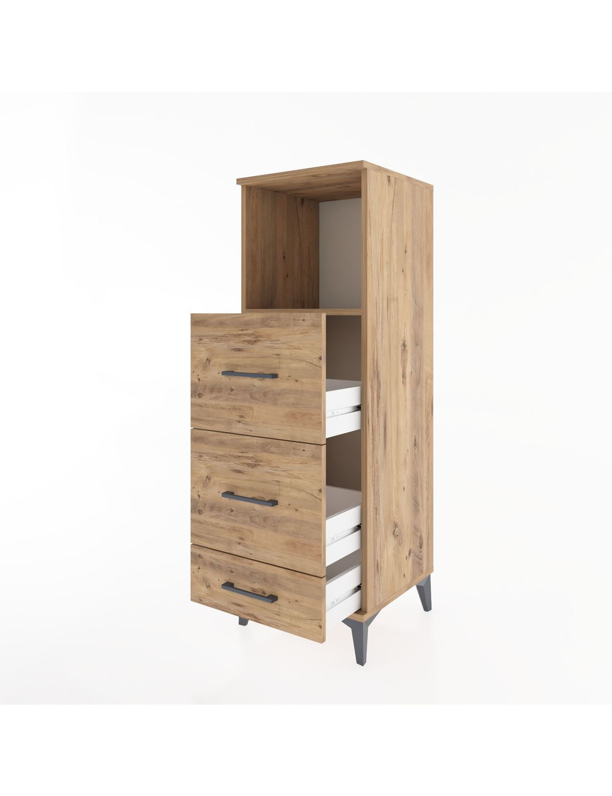 Hyperion Dolap Tek Raflı 3 Çekmeceli 44x44x134 - S49M035V9B