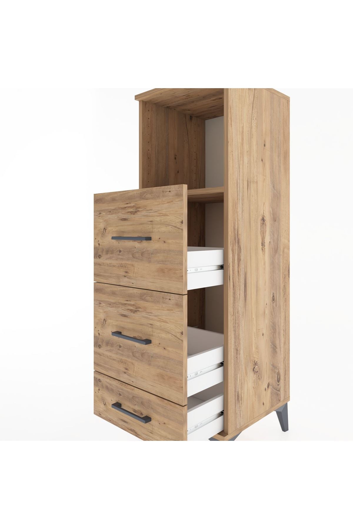 Hyperion Dolap Tek Raflı 3 Çekmeceli 44x44x134 - S49M035V9B